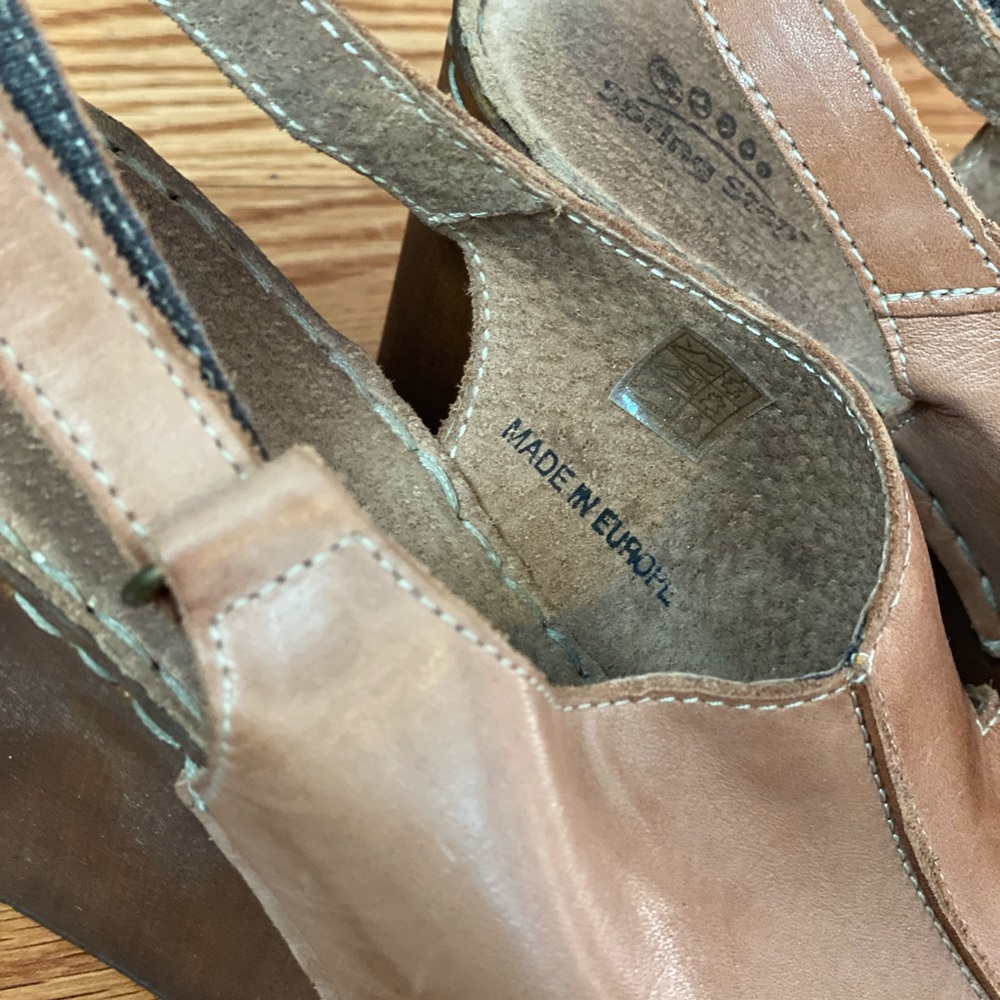 Spring Step Wedge Light Brown Heels - Picture 5 of 6